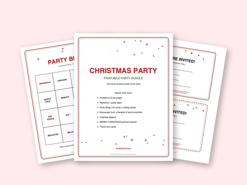 Christmas Party printable kit preview