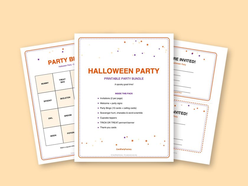 Halloween Party printable kit preview